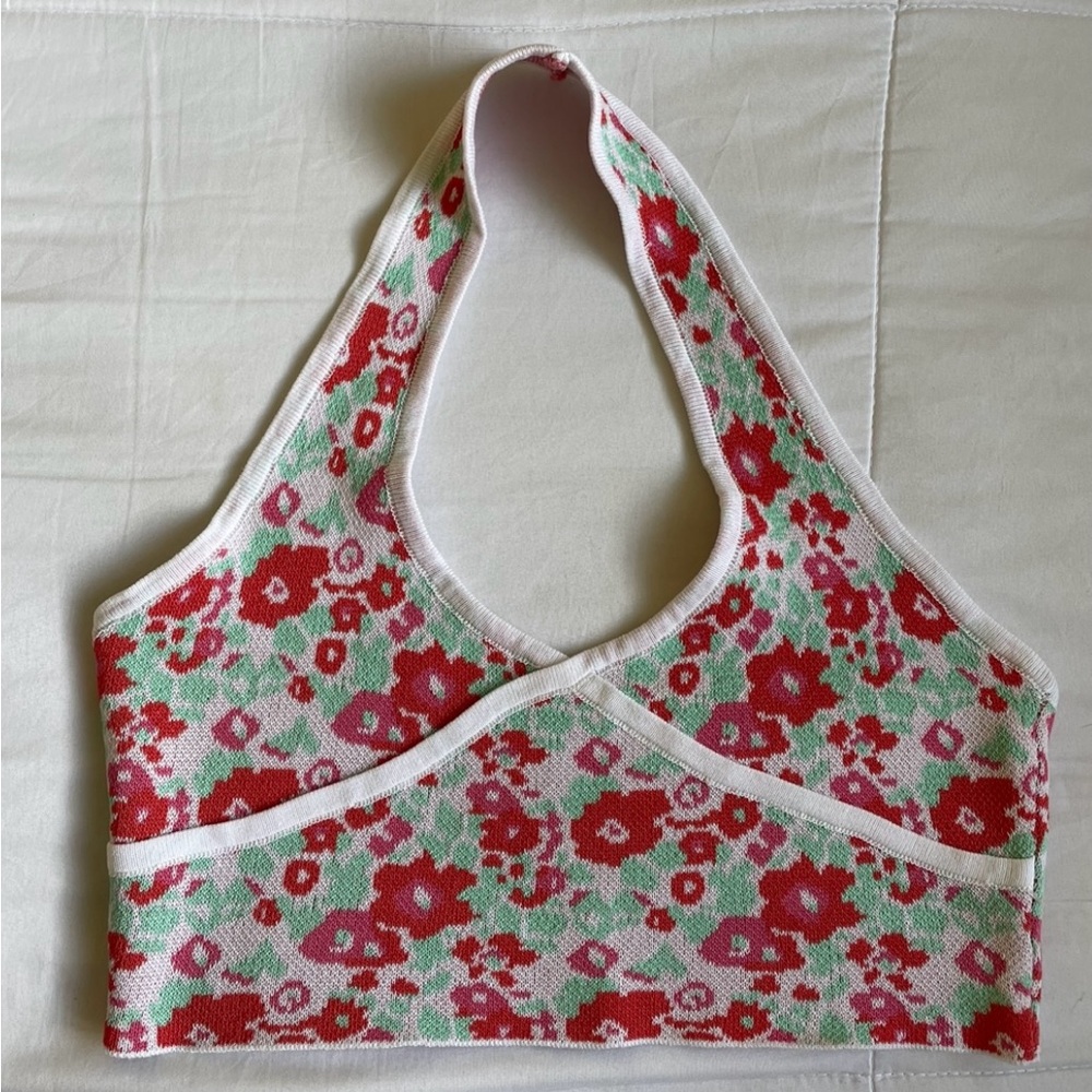 Floral Knit Halter Top